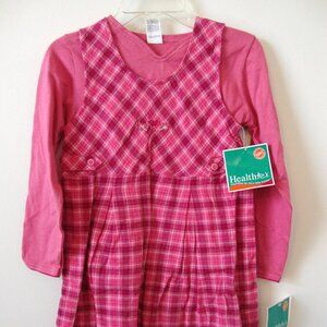Healthtex Girl's Jumper Dress & Shirt Outfit - Size 6X - New w/Tags - 1990's NOS
